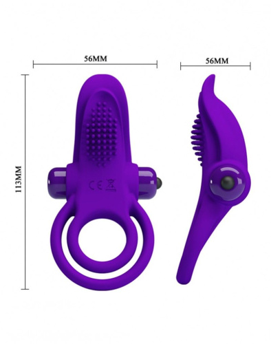 Pretty Love Vibro Penis Ring - Ерекційне кільце з вібрацією, 11.3х5.6 см (фіолетовий) - купити в Києві, Україні